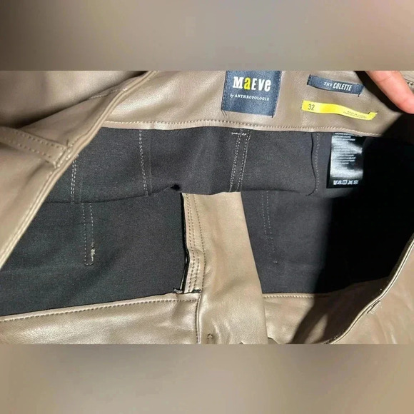 Anthropologie The Colette Cropped Wide-Leg Faux Leather Pants by Maeve - Picture 3 of 14